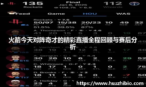 火箭今天对阵奇才的精彩直播全程回顾与赛后分析